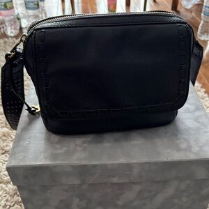 Fossil Black Leather Crossbody Bag